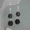 Smoky Topaz Faceted Earrings 10–12 mm, Length 48 mm