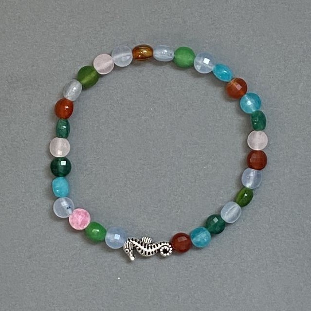Bracelet 'Assortment' with Faceted Coins 6mm, 18 cm Stretch