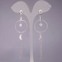 Discount! Xuping Earrings with White Stones 25x93 mm Rhodium