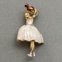 Brooch Ballerina white enamel gold-tone metal 45x24mm+