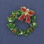 Brooch Pendant Wreath enamel with crystals 36mm+