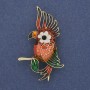 Parrot Brooch, red and green enamel on gold-tone metal 51x31mm+