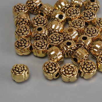 Flower-shaped bead insert, gold color, 6x5mm diameter, 1.9mm hole, packaging 20 g (~32 pcs)