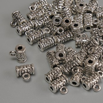 Silver bail findings, metal color silver, diameter 7.5×4 mm ± hole diameter 1.8 mm ± packaging 20 g (~39 pcs)