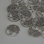 Bead-insert fittings 'Tree', silver-colored metal, diameter 16x1 mm ± hole, hole diameter 1.9 mm ± packaging 20 g (~19 pcs)