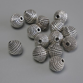Bead insert, silver metal color, 8×8 mm, hole diameter ~1.8 mm, packaging 20 g (~14 pcs)