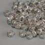 Bead insert findings, silver metal color, diameter 6×3.5 mm, hole diameter ~ 4 mm, packaging 20 g (~ 64 pcs)