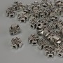 Bead Insert Cross - Silver-Colored Metal, 7x7x3.5 mm, hole diameter 1.9 mm, packaging 20 g (~36 pcs)
