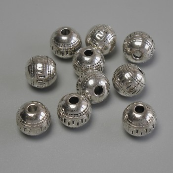 Bead insert finding, silver-colored, 8 mm diameter +- hole, hole diameter 2-3 mm +- packaging 20 g (~ 10 pcs)