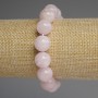 Bracelet Madagascar Pink Quartz Smooth Bead, 12.5 mm diameter +/-, length 18 mm +/- stretch