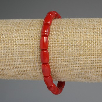 Coral Barrel Bracelet 10x6, 5mm, length 18 cm, stretch