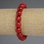 Coral Bracelet with Smooth Beads 10mm, 18 cm Stretch