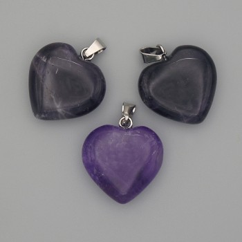 Amethyst Heart Pendant 20x20x25mm