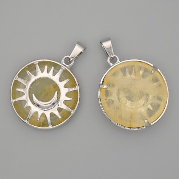 Citrine pendant in a "Sun" setting, diameter 27 mm+