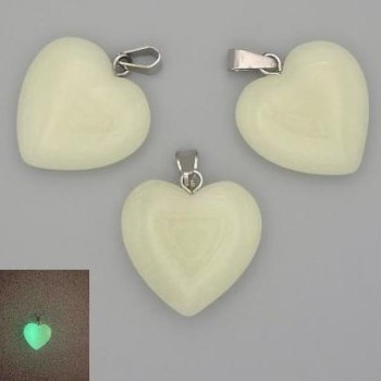 Pendant Heart Onyx Green Glow 20×20×25 mm+