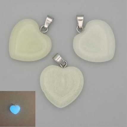 Pendant 'Heart Onyx Blue Glow' 20×20×25 mm+