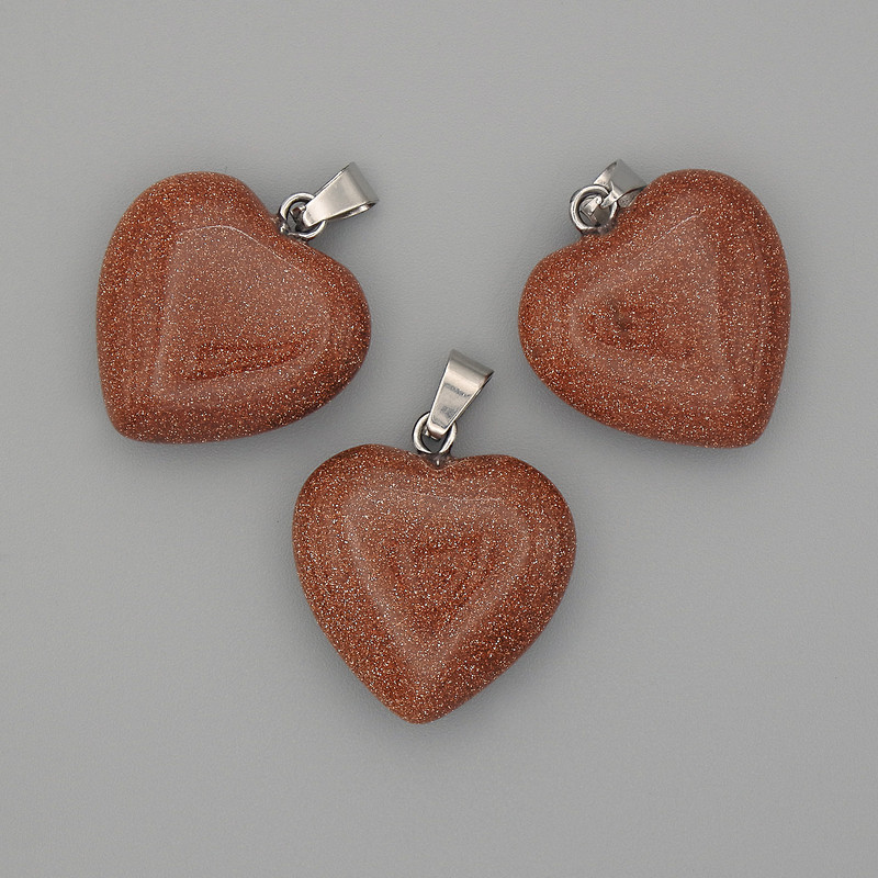 Heart Pendant with Aventurine Golden Sand 20x20x25mm+