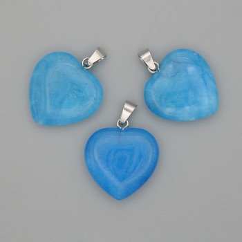 Aquamarine Heart Pendant 20x20x25mm+
