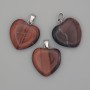 Heart Pendant Bull's Eye Stone 20x20x25mm+