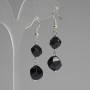 Faceted Black Onyx Earrings 10–12 mm, length 50 mm