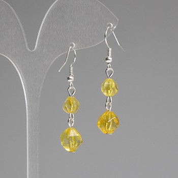Citrine Faceted Earrings, 7–9 mm, length 44 mm