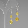Citrine Faceted Earrings, 7–9 mm, length 44 mm