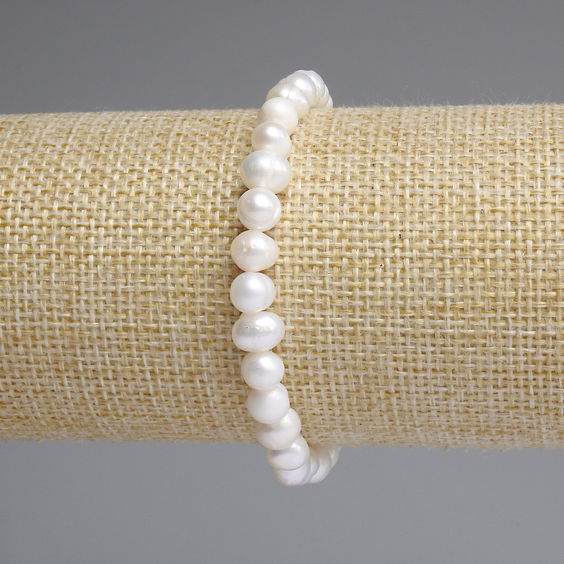 Freshwater Pearl Bracelet 6-7×6-6 mm, length 18 cm, stretch