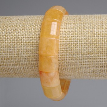 Citrine chain-link bracelet, 13x15 mm diameter, 18 cm long, stretch