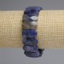 Sodalite bracelet with faceted rounded links, diameter 20×10 mm, length 18 cm, stretch