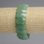 Jade bracelet with faceted rounded links, 20×10 mm diameter, 18 cm length, stretch