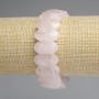 Pink Quartz Bracelet, Faceted Rounded Links, 20×10 mm Diameter, 18 cm Length, Stretch