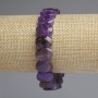 Amethyst bracelet with faceted rounded links, 14×10 mm diameter, 18 cm length, stretch