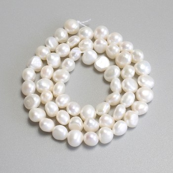 Freshwater Pearl Beads, diameter 7–7.5 × 6–6.5 mm, 5 mm ± on the thread, length 35 cm+
