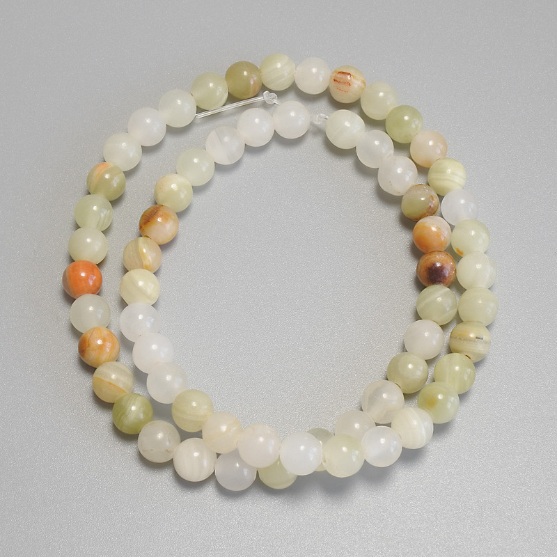 Onyx Beads (imitation acrylic) Smooth beads, 6mm diameter, on a thread, length 37 cm+