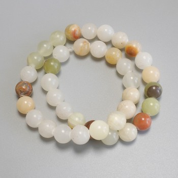 Onyx Beads (Acrylic Imitation) Smooth Beads, 10 mm Diameter ± on a beading thread, length about 38 cm+