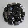 Faceted Silver Obsidian Beads, 20×14 mm diameter, on thread, 38 cm length