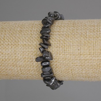 Hematite Chips Bracelet, diameter 8-11x4-6 mm, length 18 cm, stretch
