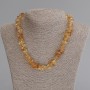 Citrine Faceted Necklace, bead diameter 9-15 x 5-8 mm, length 50 cm +/- with clasp