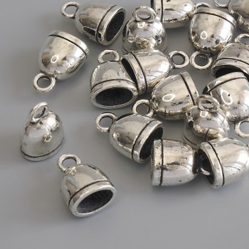 Pendant 'Bell' Silver-Colored Metal, diameter 13x9 mm, packaging 17 pcs