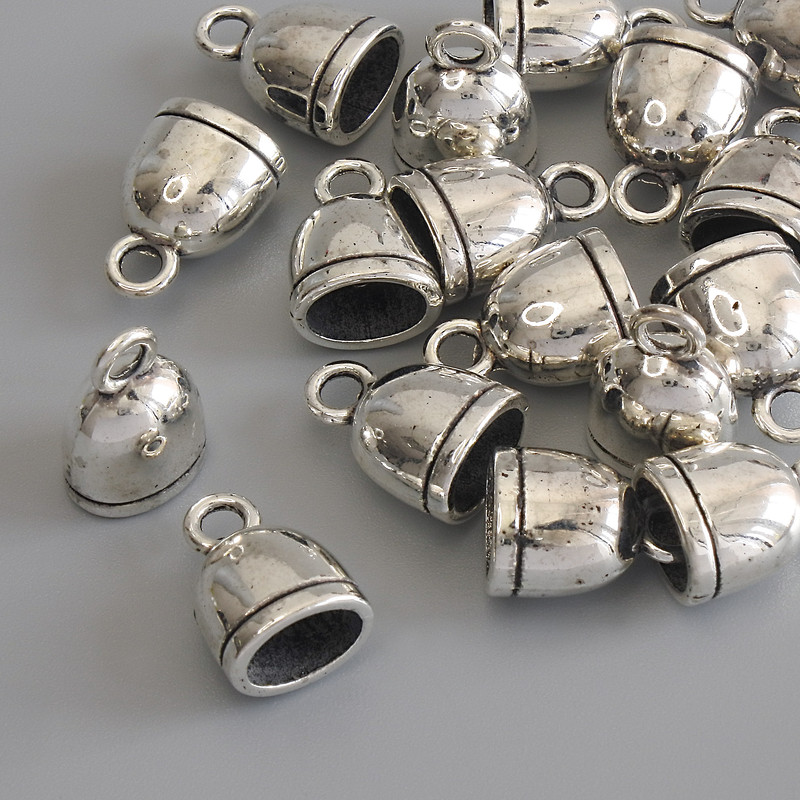 Pendant 'Bell' Silver-Colored Metal, diameter 13x9 mm, packaging 17 pcs