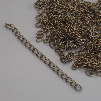 Additional Extender Chain 6.5 cm, bronze metal color, packaging 29 pcs (20 g +/-)