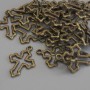 Cross pendant, bronze metal color, diameter 21x15 mm, packaging 23 pcs