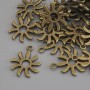 Sun pendant in bronze metal color, diameter 18×15 mm, packaging 22 pcs