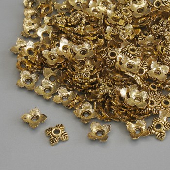 Bead Cap Findings, Gold-Tone Metal, 5×1 mm ±, Hole Diameter 1 mm ±, Packaging 20 g (~160 pcs)