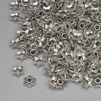 Bead cap findings, silver metal color, diameter 5.5×1 mm ± hole 1.9 mm ± packaging 20 g (~177 pcs)
