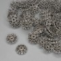 Bead caps for beads, silver color, 9x1 mm, hole diameter 1.5 mm, packaging 20 g (~57 pcs)