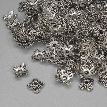 Bead Caps for Beads, Silver, 8 mm