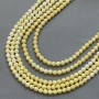 Beads of Czech Crystal Yellow Multicolor with Petrol Coating on Thread, Faceted Bead, 6 mm Diameter, 38 cm Length