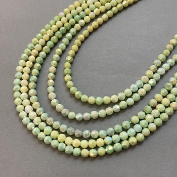 Czech Crystal Beads Multicolor with Gasoline Spray Finish on Thread, Faceted Bead, 6mm Diameter + -, Length 38cm +