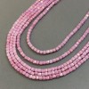 Pink Czech Crystal Beads with a 'Gasoline' finish on thread, faceted cube, diameter 4x4 mm + -, length 38 cm +
